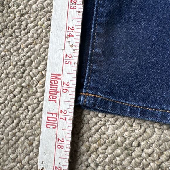 Lands' End Womens Size 14 Curvy Mid Rise Straight Leg Dark Blue Denim Jeans - Picture 14 of 15